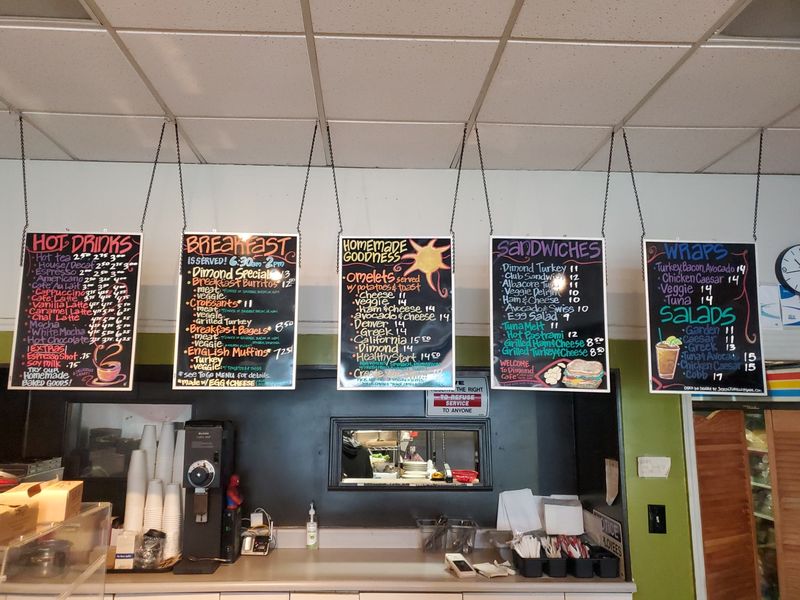 Chalkboard menus over the counter